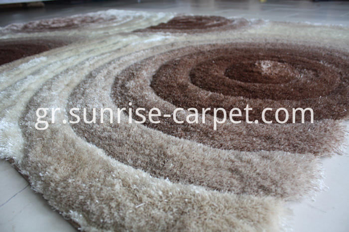 Πολυέστερ Silk Shaggy 3D Μπεζ Χαλιά Polyester Silk Shaggy 3D Beige Rug